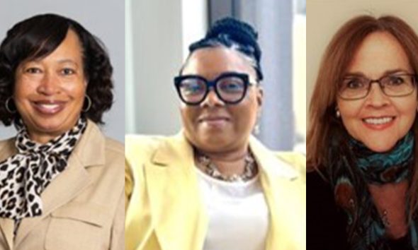 Pictured (left to right): Dr. Richeleen Dashield, Director of Diversity, Equity, and Inclusion (DEI), New York University Silver School of Social Work; Drinal Foster, Senior Vice President of Wealth and Investment Management Technology, Wells Fargo; and Eileen Conoboy, Recruitment Advisor, Peace Corps.