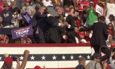 Screen capture from video of shooting at Former President Donald Trump’s rally in Butler Pennsylvania.