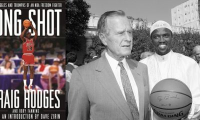 “Long Shot: The Triumphs and Struggles of an NBA Freedom Fighter,” by Craig Hodges. President George H. W. Bush welcomes members of the NBA Champion Chicago Bulls, including Craig Hodges, to the White House, 01 Oct 1991. Photo: George Bush Presidential Library and Museum.