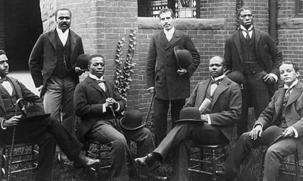 Howard University Graduating Class of 1900. The photograph was taken outside the Andrew Rankin Memorial Chapel. Credit: Public Domain.