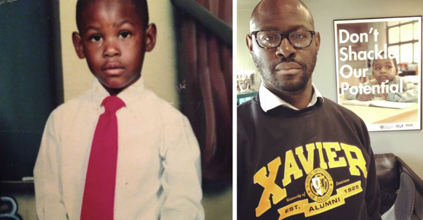 Victor Jones as a student (left) and a recent photo (right)