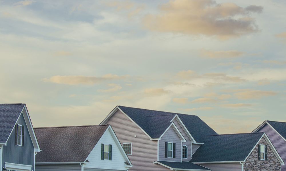 Neighborhood - New Homes In a Line - Sunset - North Carolina – Telephoto (Photo Credit by Carlo Franco)