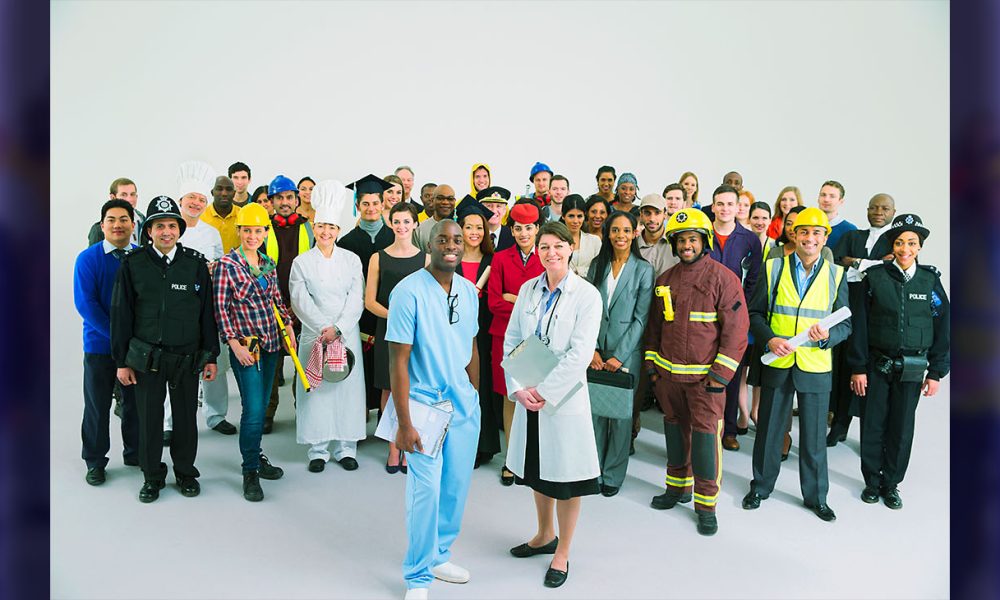 Portrait of diverse workers
