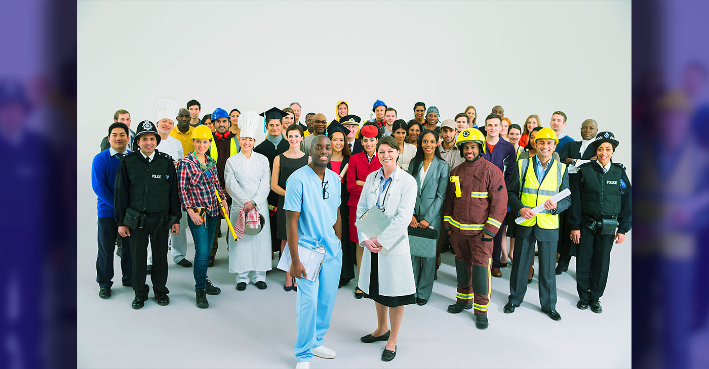 Portrait of diverse workers