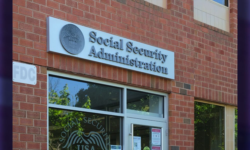 Massachusetts, USA - 10 May 2024. General view of Social Security Administration sign on building wall (Photo credit by Veronique D)