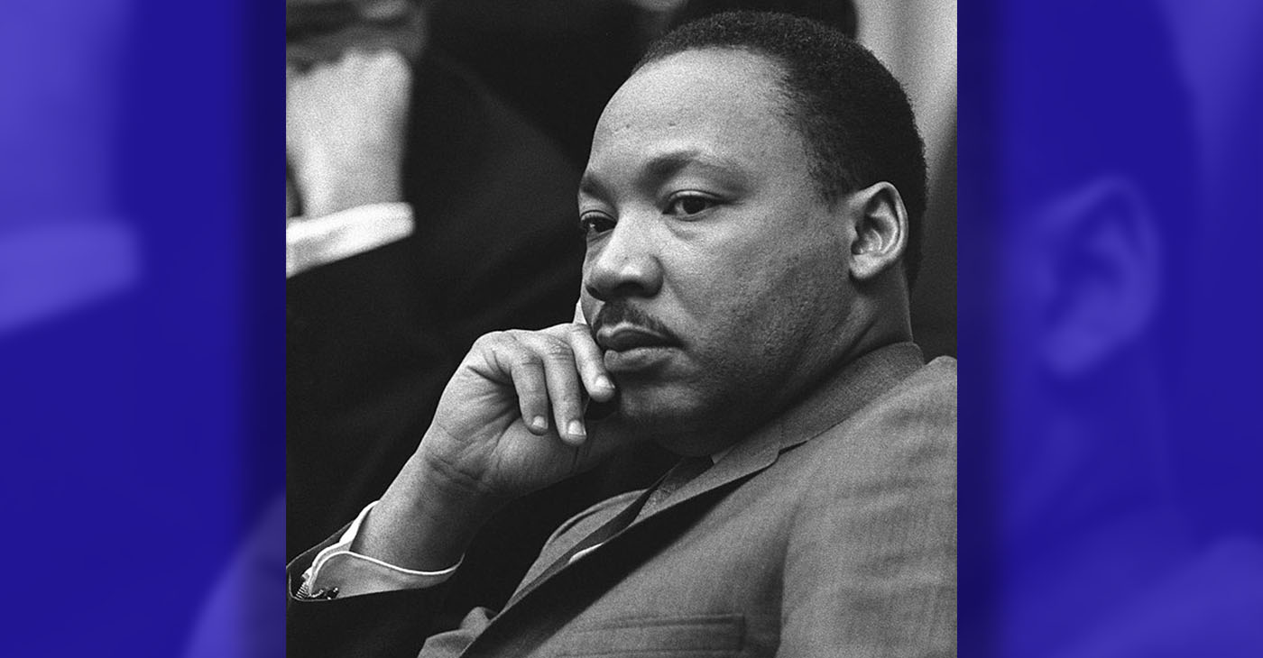 A cropped version from a photograph of President Lyndon B. Johnson and Rev. Dr. Martin Luther King, Jr. meeting at the White House, 1966 (Photo provided by Wikimedia Commons / Yoichi Okamoto)