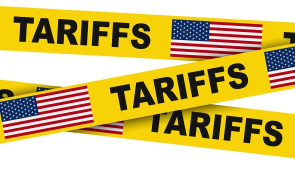 American tariffs and US government import taxation, trade war policy, domestic market protectionism (Photo by Pavlo Stavnichuk)