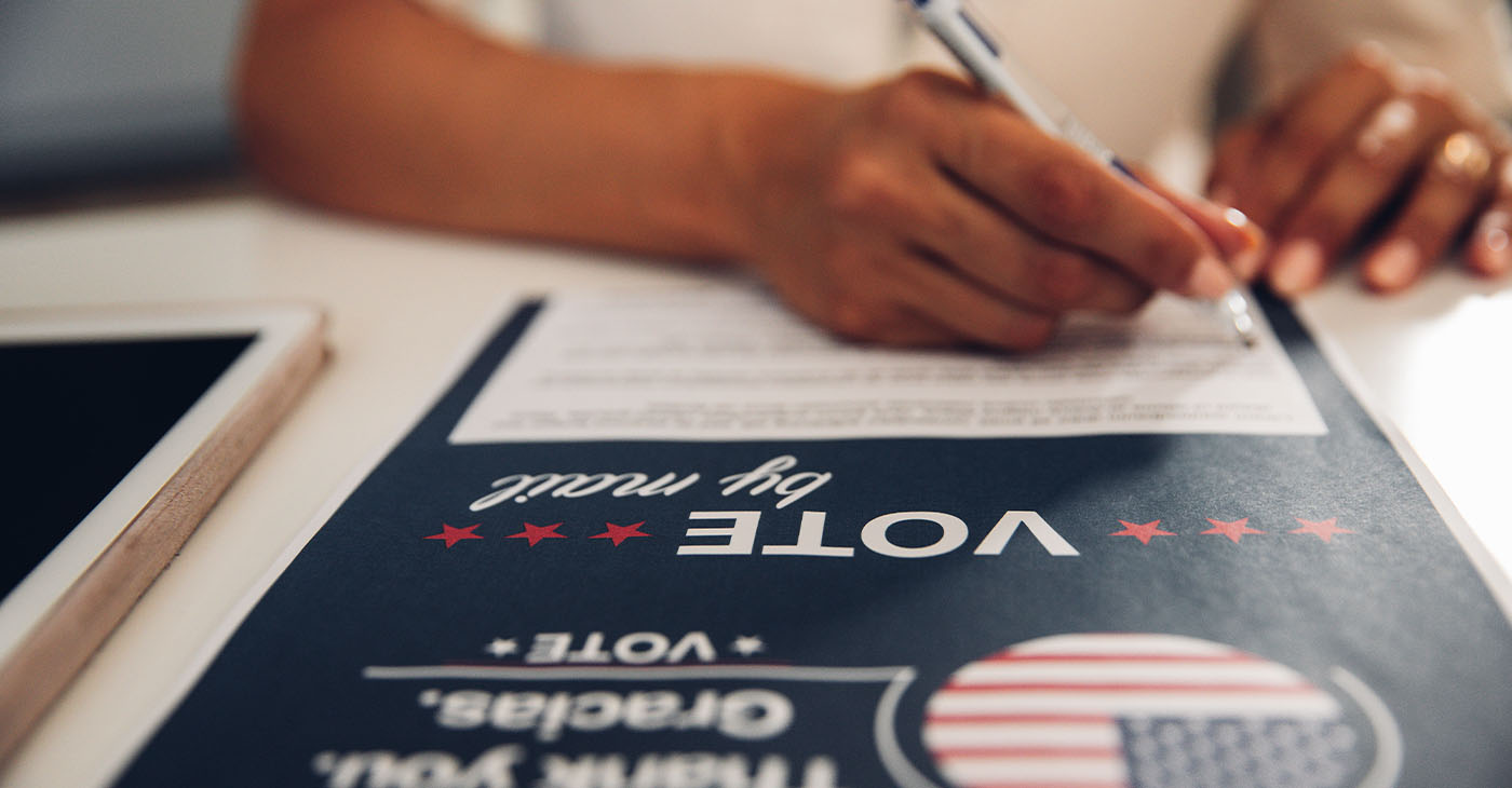 Woman just voted for United States presidential election (Photo by Leo Patrizi)