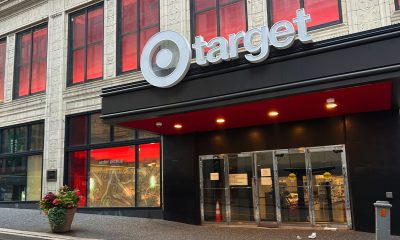 Pittsburgh, USA. July 28, 2024 Target store downtown Pittsburgh. Pigeons an trash are seen. This is a small format Target an is about 1/4 of the size of a suburban Target.