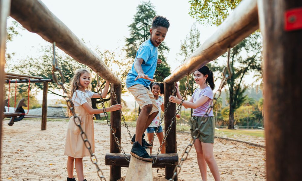 Children playing in the playground