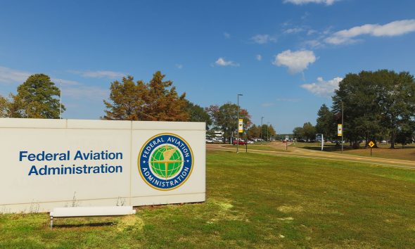 Jackson, MS - October 1, 2023: Federal Aviation Administration sign and logo at the FAA office. (Photo by C. Robertson)