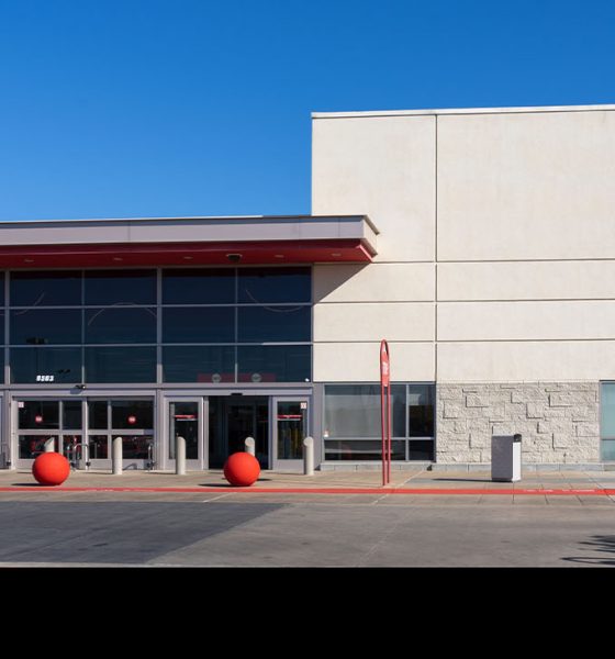 Houston, Texas, USA - March 13, 2022: People walking into a Target store in Houston, USA. Target Corporation is an American big box department store chain.