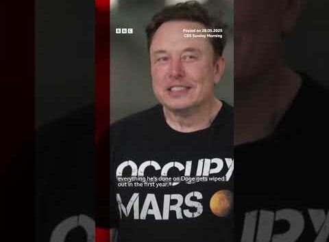 Elon Musk looks uncertain discussing a "big beautiful bill" in a video still.