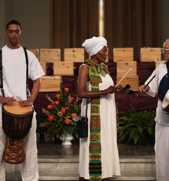 Dillard University hosted jazz funeral honoring 19 individuals whose skulls were returned to New Orleans after being sent to Leipzig, Germany for racial pseudoscience over 150 years ago / Malachi Casimire, Dillard University. 