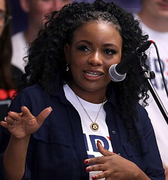 U.S. Congresswoman Jasmine Crockett speaking with attendees at an office opening for the Joe Biden for President campaign in Phoenix, Arizona. (Wikimedia Commons / Photo by Gage Skidmore)