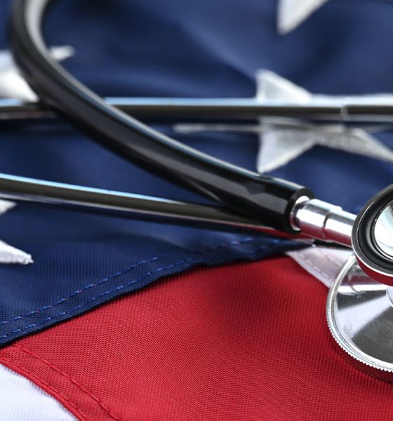 Stethoscope on a USA American flag (Photo by Marg Johnson VA)