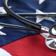 Stethoscope on a USA American flag (Photo by Marg Johnson VA)