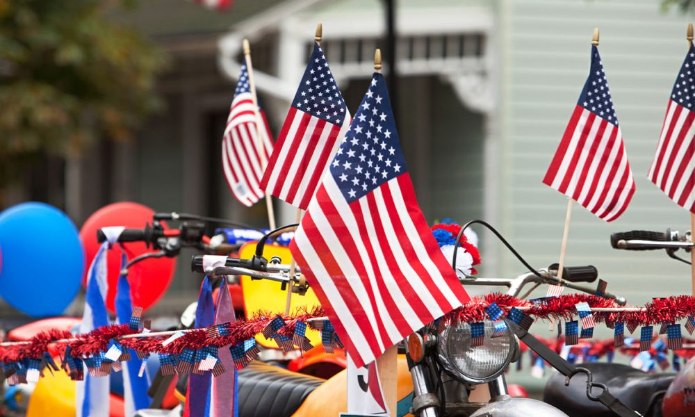 Moorestown's motorcycles and flags at the 4th of July Parade Children images (Photo by Jodi Jacobson)