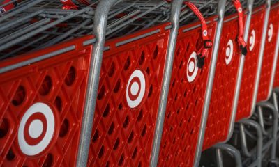 October 12, 2017 Sunnyvale/CA/USA - Stacked Target shopping carts with the company's logo on the side, a bulls eye (Photo by Sundry Photography)