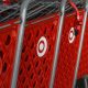 October 12, 2017 Sunnyvale/CA/USA - Stacked Target shopping carts with the company's logo on the side, a bulls eye (Photo by Sundry Photography)