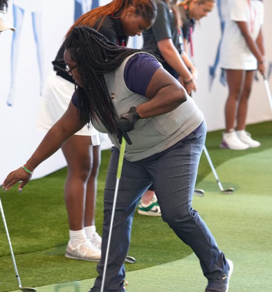 Tiana Jones, PGA, gives putting instructions to PGA WORKS participants during the PGA WORKS Beyond The Green clinic at the Home of the PGA of America at PGA Frisco on Monday, June 16, 2025 in Firsco, Texas. 