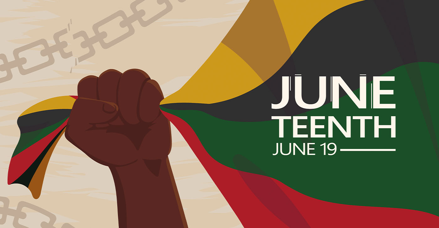 juneteenth june 19 card with flag (Photo by Giuseppe Ramos)