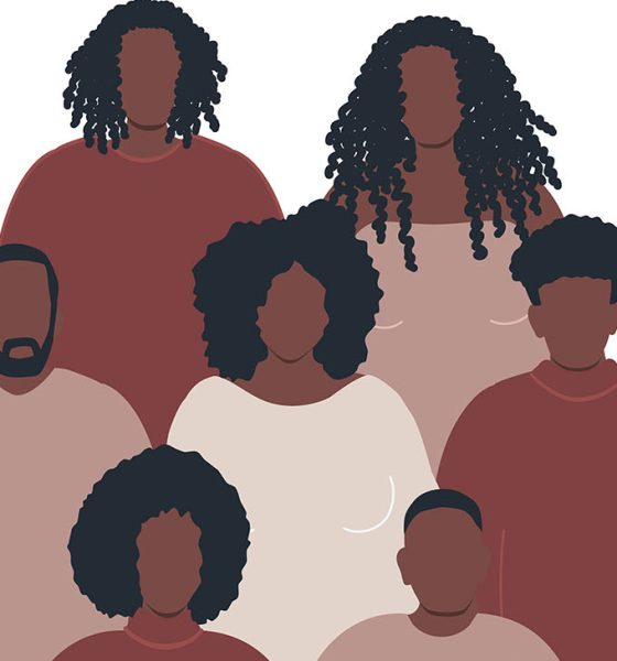 group of black people. Crowd of people. Stronger together concept. Solidarity of different men and women. Different human silhouettes. Vector illustration(Photo by Iryna Alekseienko)