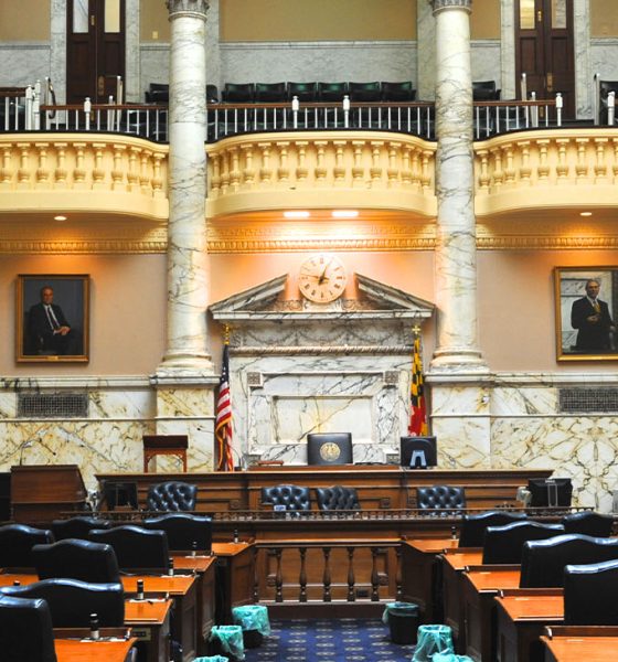 Inside the Senate chambers of the historic Maryland Statehouse