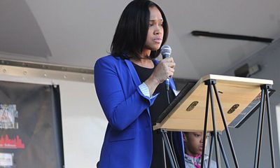 Baltimore Women's March Gathering Rally at War Memorial Plaza at 101 North Gay Street in Baltimore MD on Saturday morning, 20 January 2018 by Elvert Barnes Protest Photography Marilyn Mosby, Baltimore City State's Attorney www.facebook.com/baltimorecitysao (Wikimedia Commons)