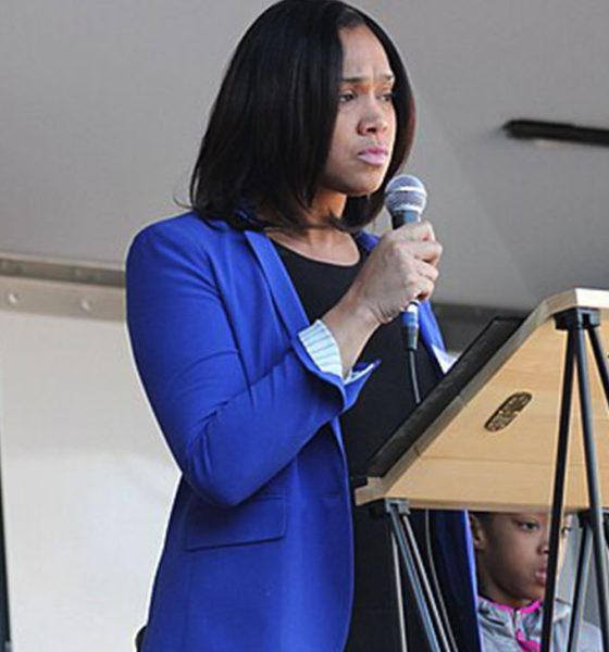 Baltimore Women's March Gathering Rally at War Memorial Plaza at 101 North Gay Street in Baltimore MD on Saturday morning, 20 January 2018 by Elvert Barnes Protest Photography Marilyn Mosby, Baltimore City State's Attorney www.facebook.com/baltimorecitysao (Wikimedia Commons)
