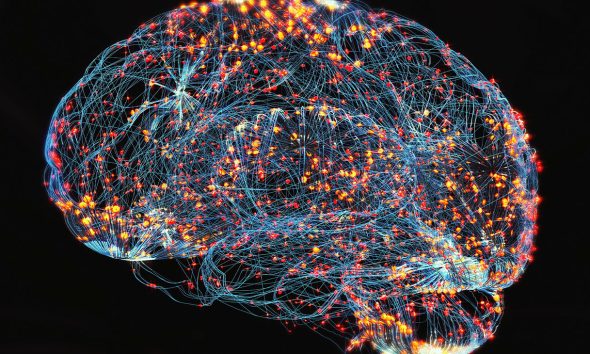 Brain activity, Human brain damage, Neural network, Artificial intelligence and idea concept