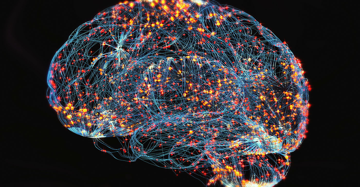 Brain activity, Human brain damage, Neural network, Artificial intelligence and idea concept