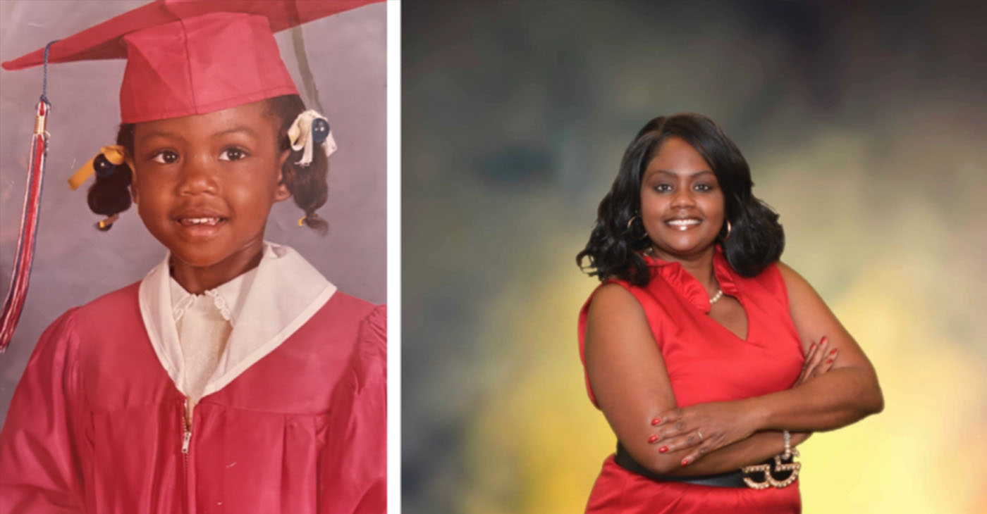 Tashia Lemon-Guillory as a kid in head start to now.