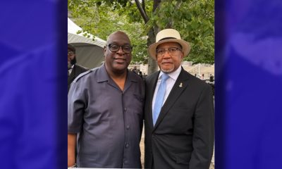 Rev. Dr. Boise Kimber, President of the National Baptist Convention USA Inc. and Rev. Dr. Benjamin F. Chavis Jr, President and CEO of the National Newspaper Publishers Association (NNPA) at the March on Wall Street, August 28, 20225, in new York City