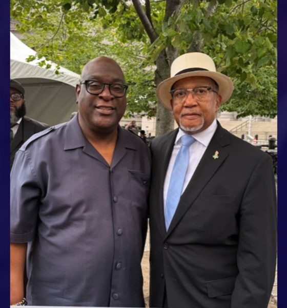 Rev. Dr. Boise Kimber, President of the National Baptist Convention USA Inc. and Rev. Dr. Benjamin F. Chavis Jr, President and CEO of the National Newspaper Publishers Association (NNPA) at the March on Wall Street, August 28, 20225, in new York City