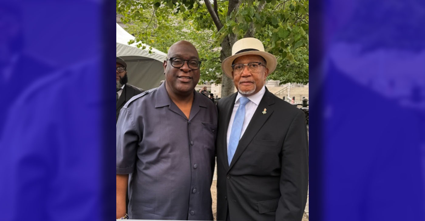 Rev. Dr. Boise Kimber, President of the National Baptist Convention USA Inc. and Rev. Dr. Benjamin F. Chavis Jr, President and CEO of the National Newspaper Publishers Association (NNPA) at the March on Wall Street, August 28, 20225, in new York City