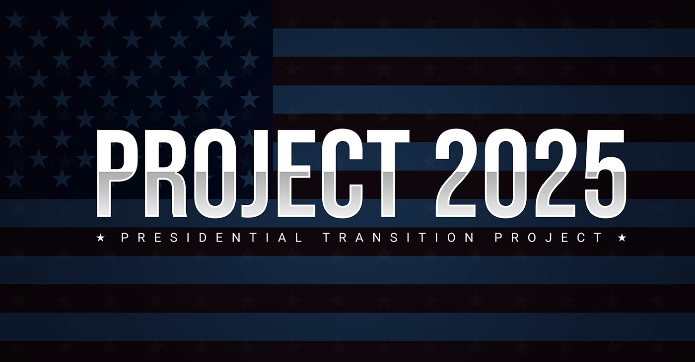 Project 2025, Presidential Transition Project. Project 2025 with American flag in the background (Photo by Ahmad Bilal)