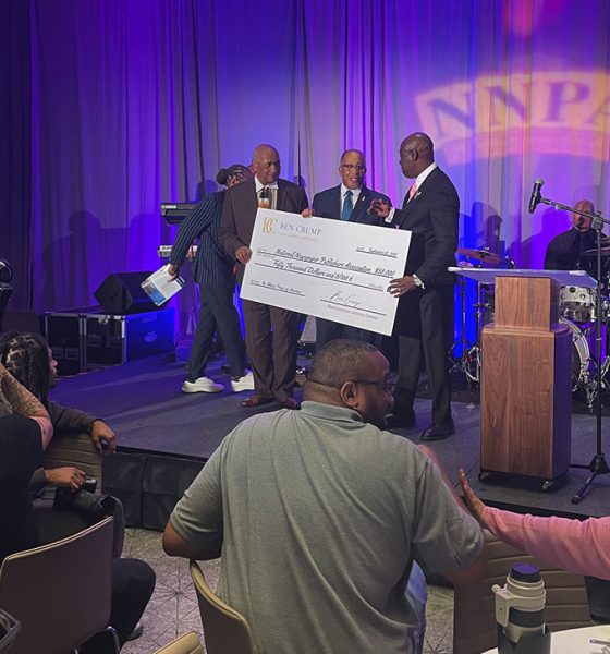 NNPA Chairman Joh Warren, President and CEO Benjamin Chavis, and Benjamin Crump at the 2025 NNPA National Leadership Awards