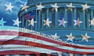 US Politics,2024 U.S. Presidential Election Day. Celebrate Democracy with Background Featuring the Iconic American Flag (Photo by Douglas Rissing)