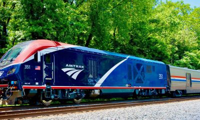 Point of Rocks, Maryland, USA - Amtrak’s “Capitol Limited” passenger train passes through Point of Rocks on its way to Washington, D.C. on a summer afternoon. (Photo by John M. Chase)