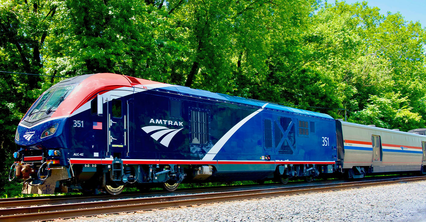 Point of Rocks, Maryland, USA - Amtrak’s “Capitol Limited” passenger train passes through Point of Rocks on its way to Washington, D.C. on a summer afternoon. (Photo by John M. Chase)