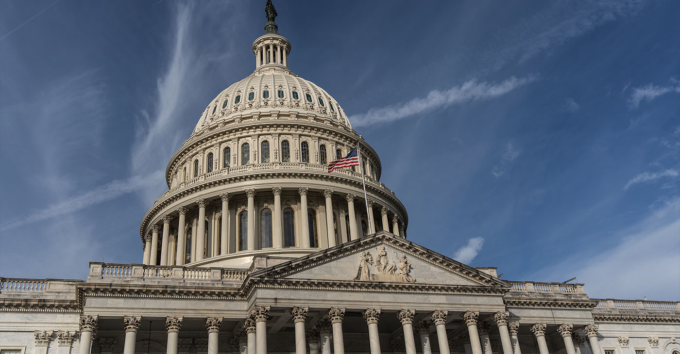 Washington DC - October 27, 2024: United States Capitol Building with blue sky background, Washington DC
