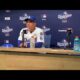 Dave Roberts celebrates Dodgers' World Series Game 3 victory