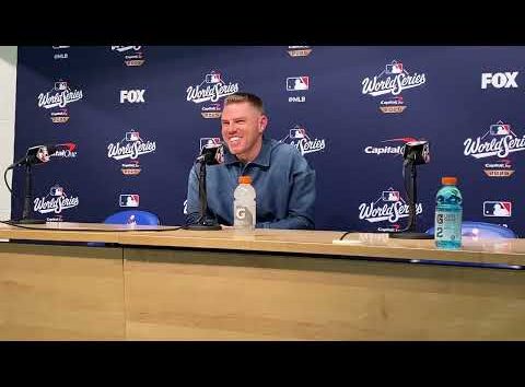Freddie Freeman celebrates game-winning home run in 2025 World Series Game 3.