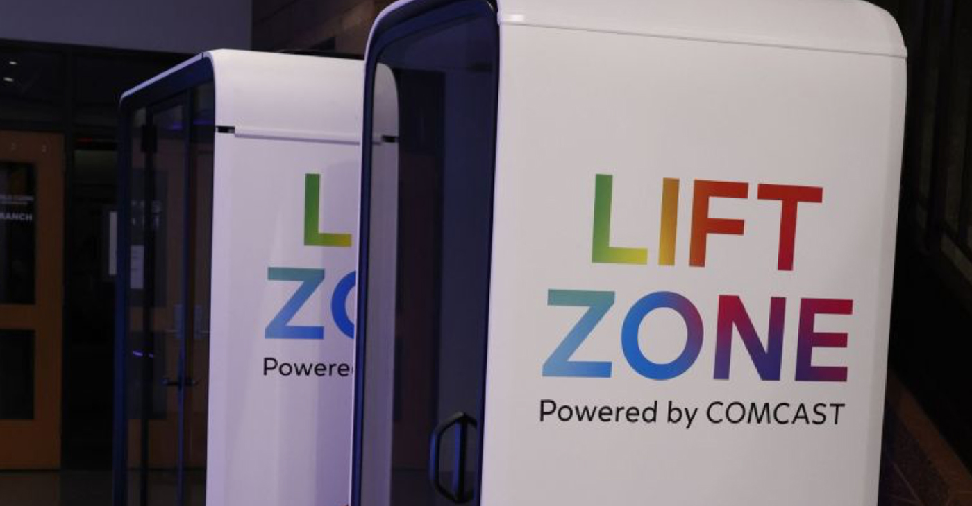 Ward 8 residents can now use privacy pods for telehealth visits and virtual appointments at the Town Hall Education Arts Recreation Campus (THEARC) as part of Comcast’s newest Flagship Lift Zone in Southeast Washington, D.C. Credit: Photo courtesy of Comcast.