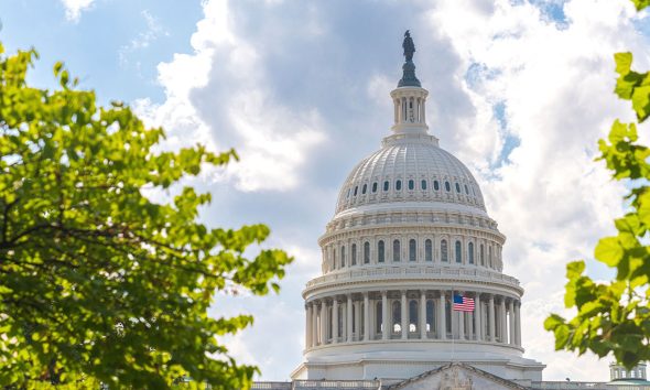U.S. Capitol building in Washington D.C. on a Sunny, Partly Cloudy Summer Day in August (Photo by Jeremy Poland)