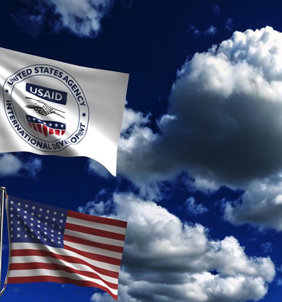 USAID usa us united state america flag waving copy space blue sky background wallpaper culture usaid independence government politic freedom may month 2025 year usaid dollar business army internation