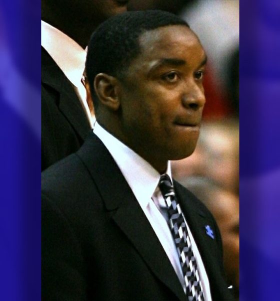New York Knicks coaches during the Knicks' game at the Washington Wizards on Jan. 17, 2007. Left to right: assistant coach Brendan Suhr, assistant coach Herb Williams, head coach Isiah Thomas, assistant coach Mark Aguirre, and center Eddy Curry. (Wikimedia Commons /Photo by Keith Allison)