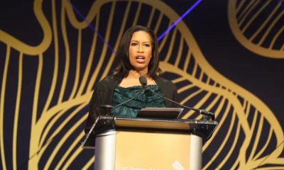 Chinyere Hubbard, president and CEO of the DC Chamber of Commerce, speaks at the organization’s 2025 Awards and Gala on Nov. 6 at the National Building Museum in Northwest D.C. (Shevry Lassiter/The Washington Informer)