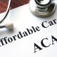 Words Affordable Care Act ACA written on a paper.